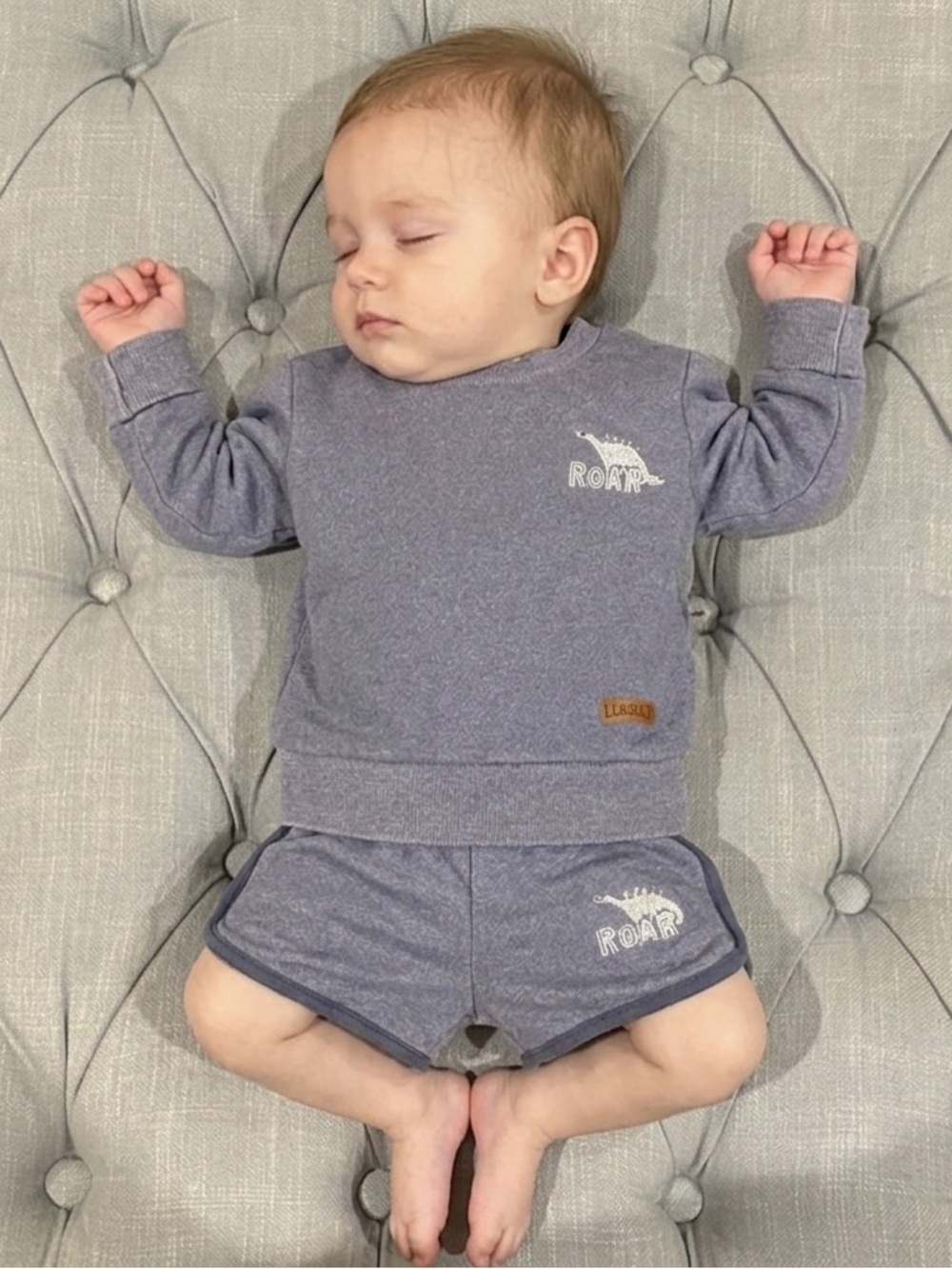 ✨Lila & Jack 2PC Matching Set - Slate Blue Sweatshirt & Shorts